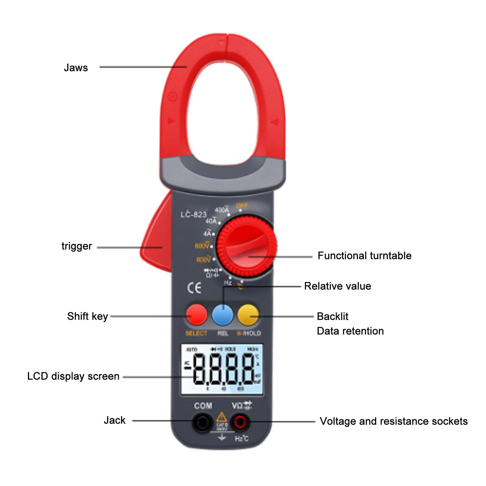 Pinza Amperometrica Digitale AC/DC - Multimetro 4000 Conteggi Con NCV E Tester