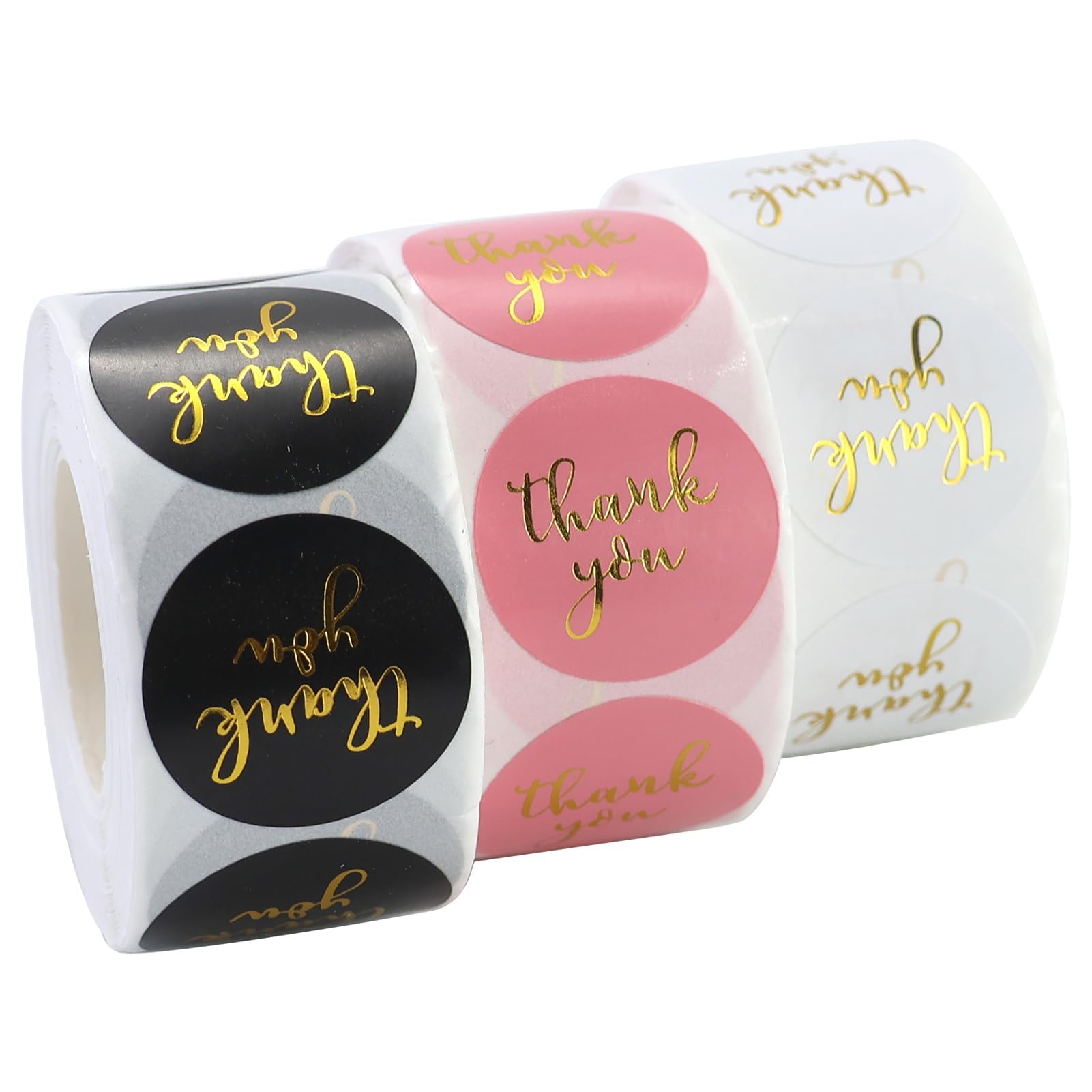 3 Roll / 1500 Pcs 1 Inch Thank You Stickers