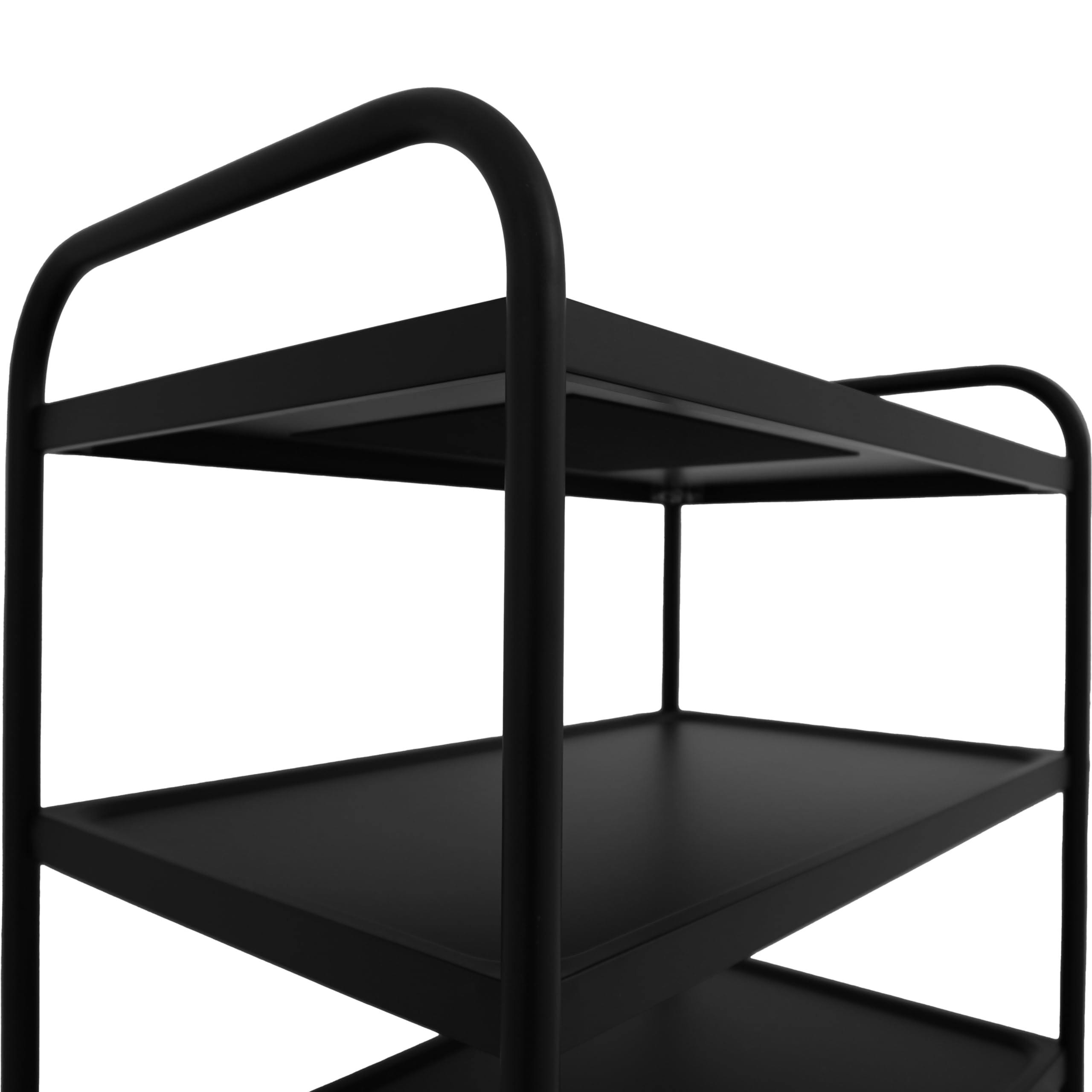 ZORRO - Edelstahl Servierwagen ZSWB 3 - schwarz - 3 Böden - Leichtlaufräder mit Fußbremse - Küchenwagen - Gastro - (86 x 54 x 94 cm)