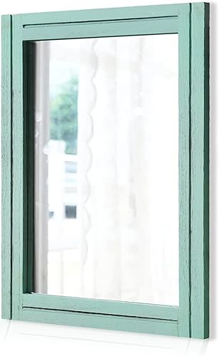 Miniatura 8 de AAZZKANG Espejos rústicos para pared, espejo rectangular con marco de madera de 20 x 16 pulgadas, espejo decorativo para dormitorio y baño