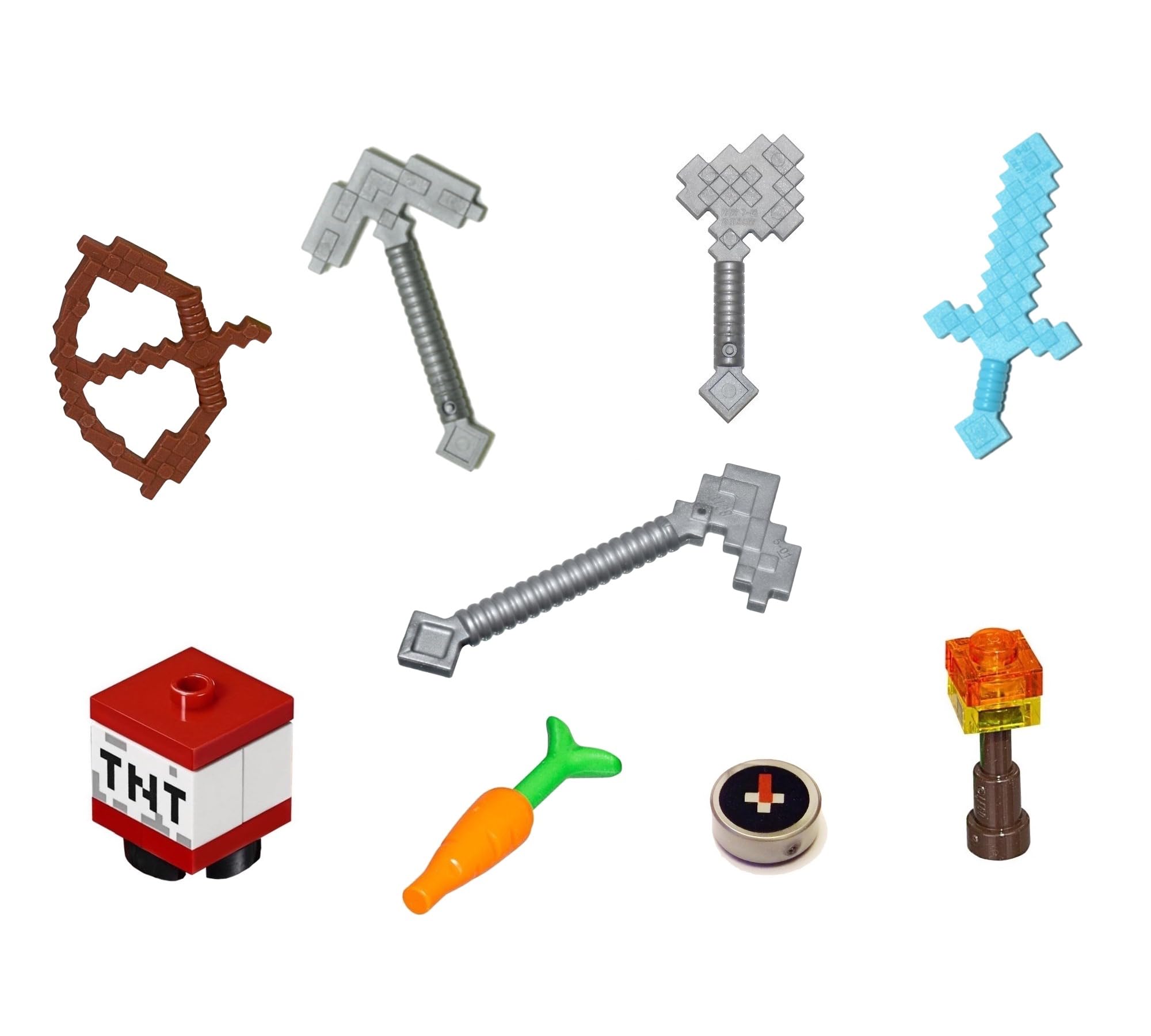 LEGO Minecraft Minifigure Accessory and Weapon Pack (for Steve Alex),16 pcs