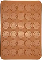 Macaron 1 pç Tapete de silicone macio com 30 furos para fornos, geladeira, micro-ondas, deliciosos macarons