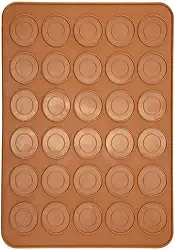 Macaron 1 pç Tapete de silicone macio com 30 furos para fornos, geladeira, micro-ondas, deliciosos macarons
