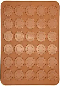 Macaron 1 pç Tapete de silicone macio com 30 furos para fornos, geladeira, micro-ondas, deliciosos macarons