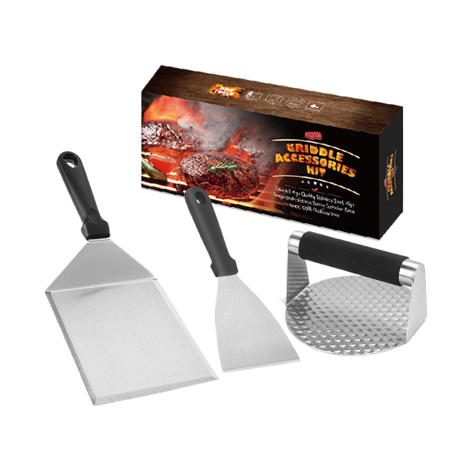 Prensa De Carne Para Culinario Acero Inoxidable Resistente | Prensa Para Bacon Smash Para Plancha, Sándwich, Cocina Al Aire Libre, Camping, Barbacoa, Desayuno, Picnic Y