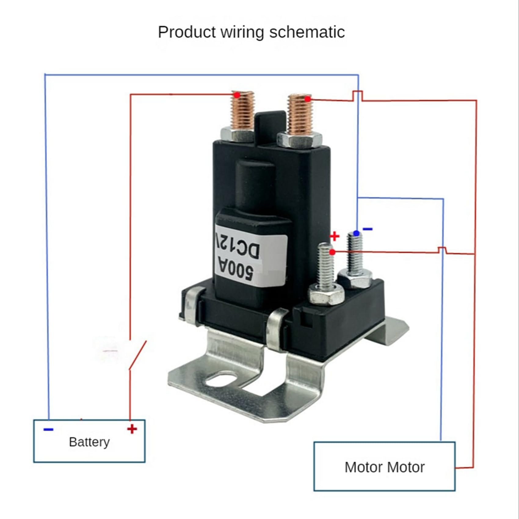 4 Piezas 4 Terminales 12 V 500 A Relé de Arranque de Coche Aislador de Batería Dual Relé de Solenoide de Arranque de Automóvil Encendido/Apagado de Coche