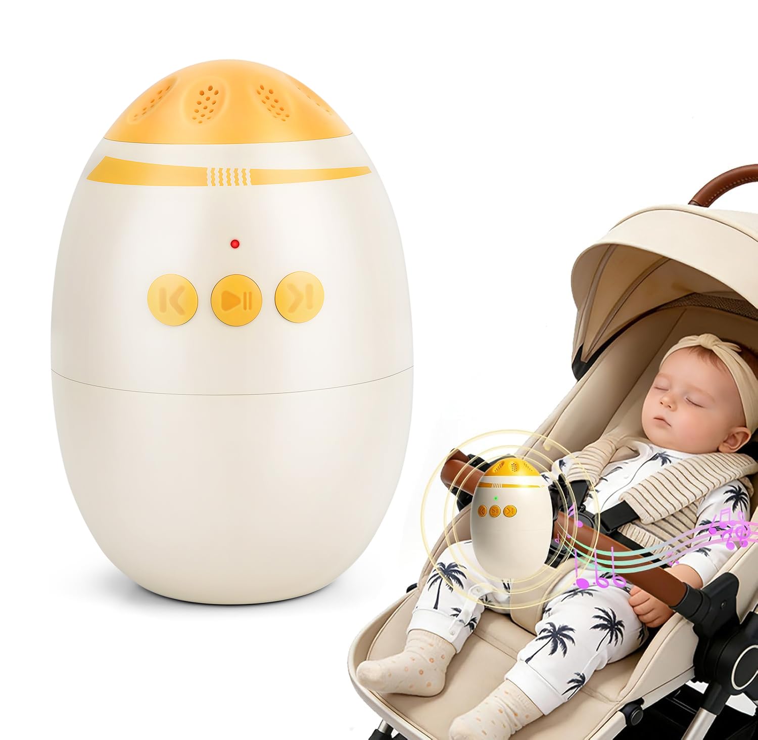 Kinderwagenschaukler, USB-C Einschlafhilfe Baby Wiederaufladbar, Stufenlos Einstellbar & Ultraleise mit 45-Min Timer -inkl, Schaukelfunktion Universell Tragbare für Den Kinderwagen und Buggy