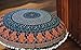 Boho Room Decor Aesthetic: Vintage Indie Blue 32 Inches Indian Mandala Round Pillows Meditation Cushion Cover, Perfect for Cottagecore, Dorm Room & Funky Apartment Hippie Room Decor(Blue 2)