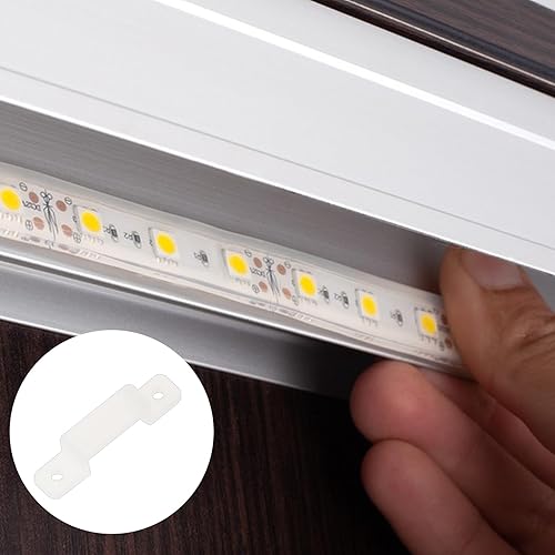 Miniatura 6 de 200 clips de montaje de tira LED, soporte de abrazadera de luz LED de silicona, soportes de montaje de tira LED con 400 tornillos clips de fijación