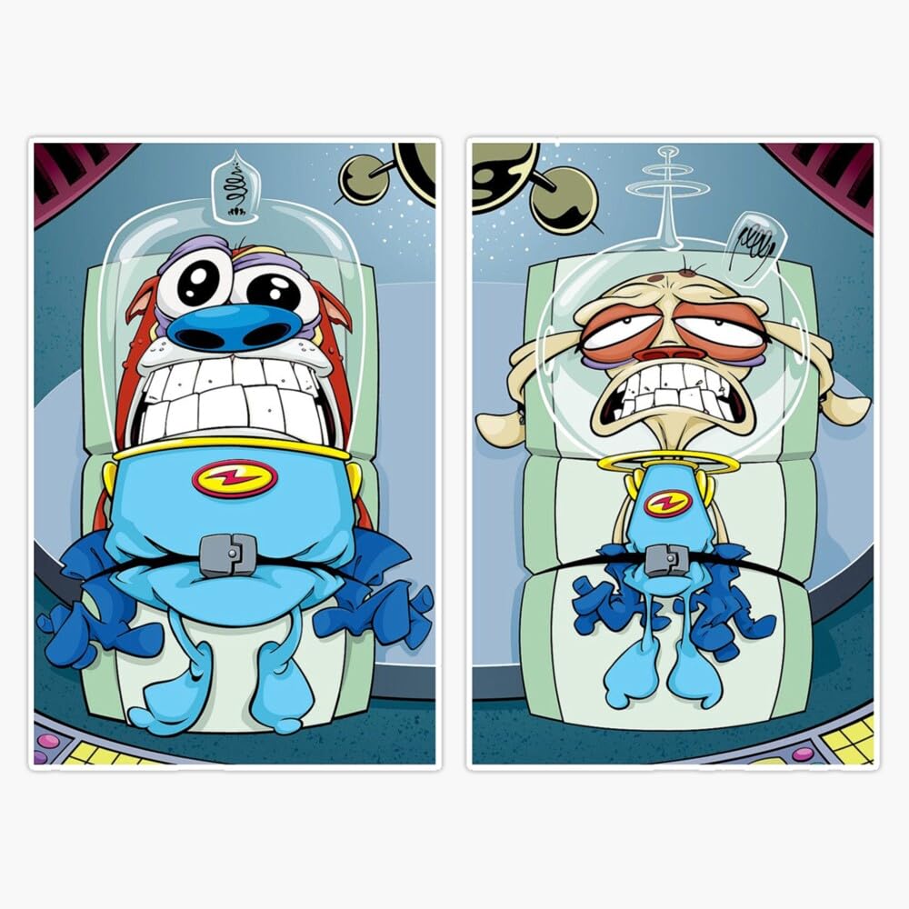 Amazon.com: Space Madness Ren And Stimpy Sticker Bumper Sticker