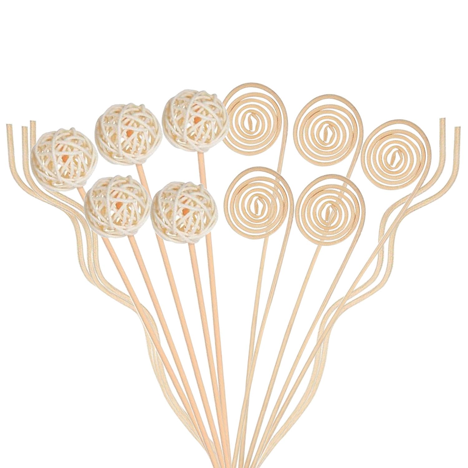 SKYPRO 15Pcs Reed Diffuser Replacement Stick DIY Handmade Home Decor Extra Thick Rattan Aromatherapy Diffuser Refill Sticks