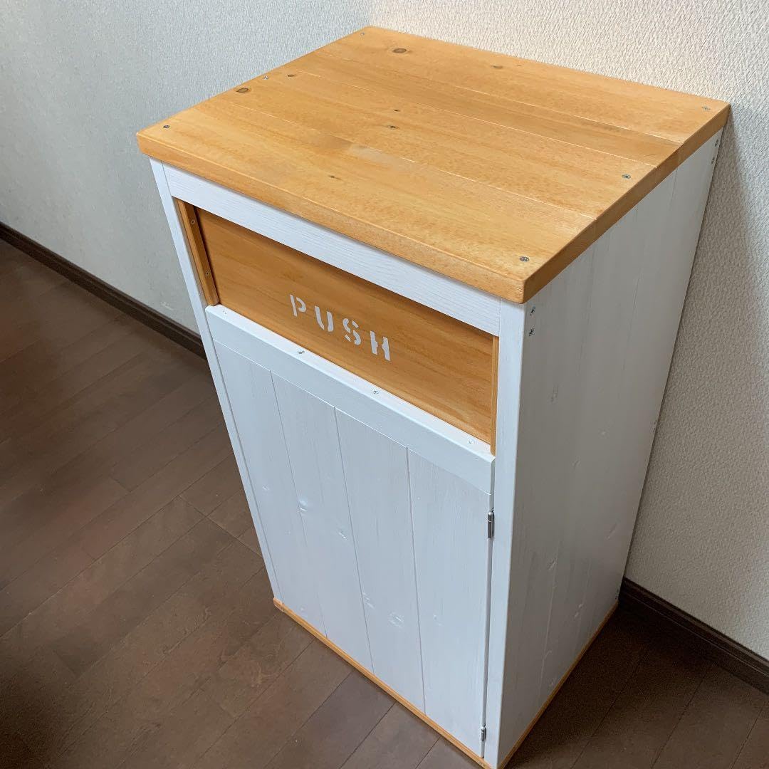 Amazon｜ダストボックス 45L アメリカンカントリー お洒落ゴミ箱 木製