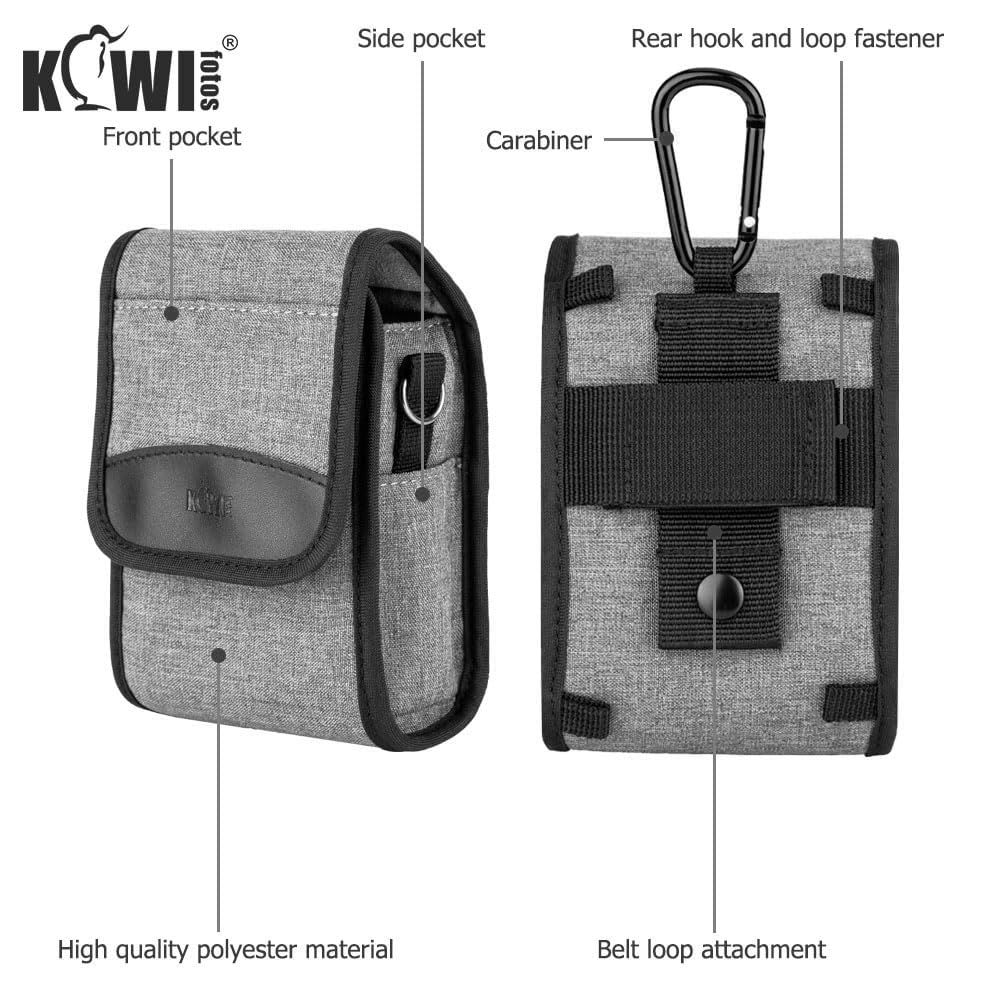 Kiwifotos Custodia Compatta per Fotocamera Digitale Sony ZV-1II ZV-1F ZV-1 RX100 Serie, Ricoh GR GRII GRIII, GRIIIx HDF GRIV, Olympus TG7 TG6 TG5 TG4 et SX740 G7X G5XII - Grigio (13 x 8,0 x 5,0cm)