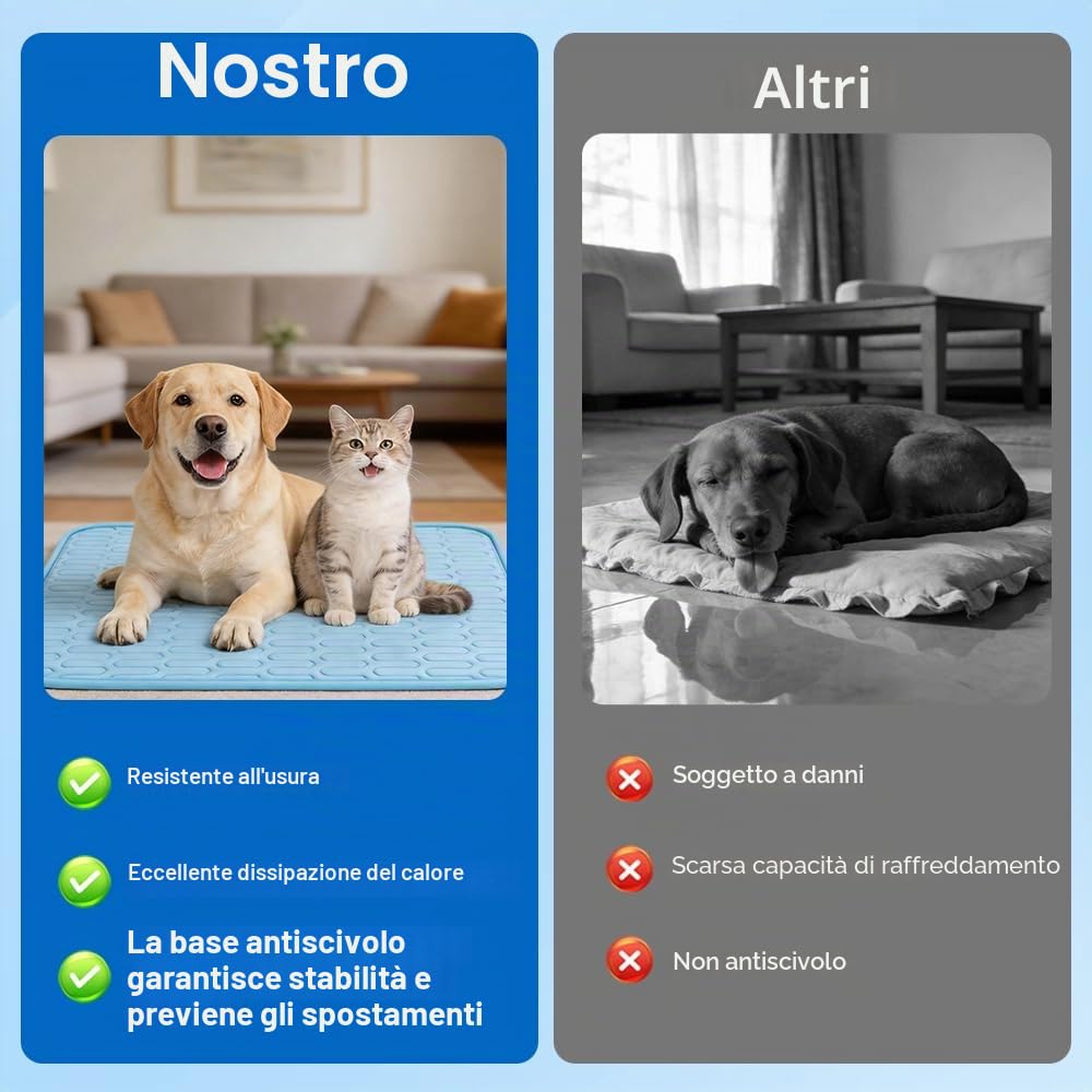 Tappetino refrigerante per cani XL (100 x 70 cm), Grande tappetino di raffreddamento per cani, Tappetino rinfrescante per gatti lavabile, Tappetino rinfrescante pieghevole per cani, Tappetino