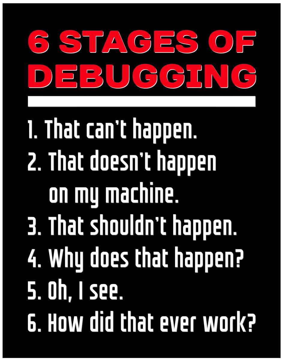 Debugging Funny Computer Programmer Funny Awesome Art Print Decor - Computer Nerd Geek Humor - 11x14 Unframed Decorative Wall Art Photo Gift - Dorm, Apartment, Office Decor - Accessories Under $15