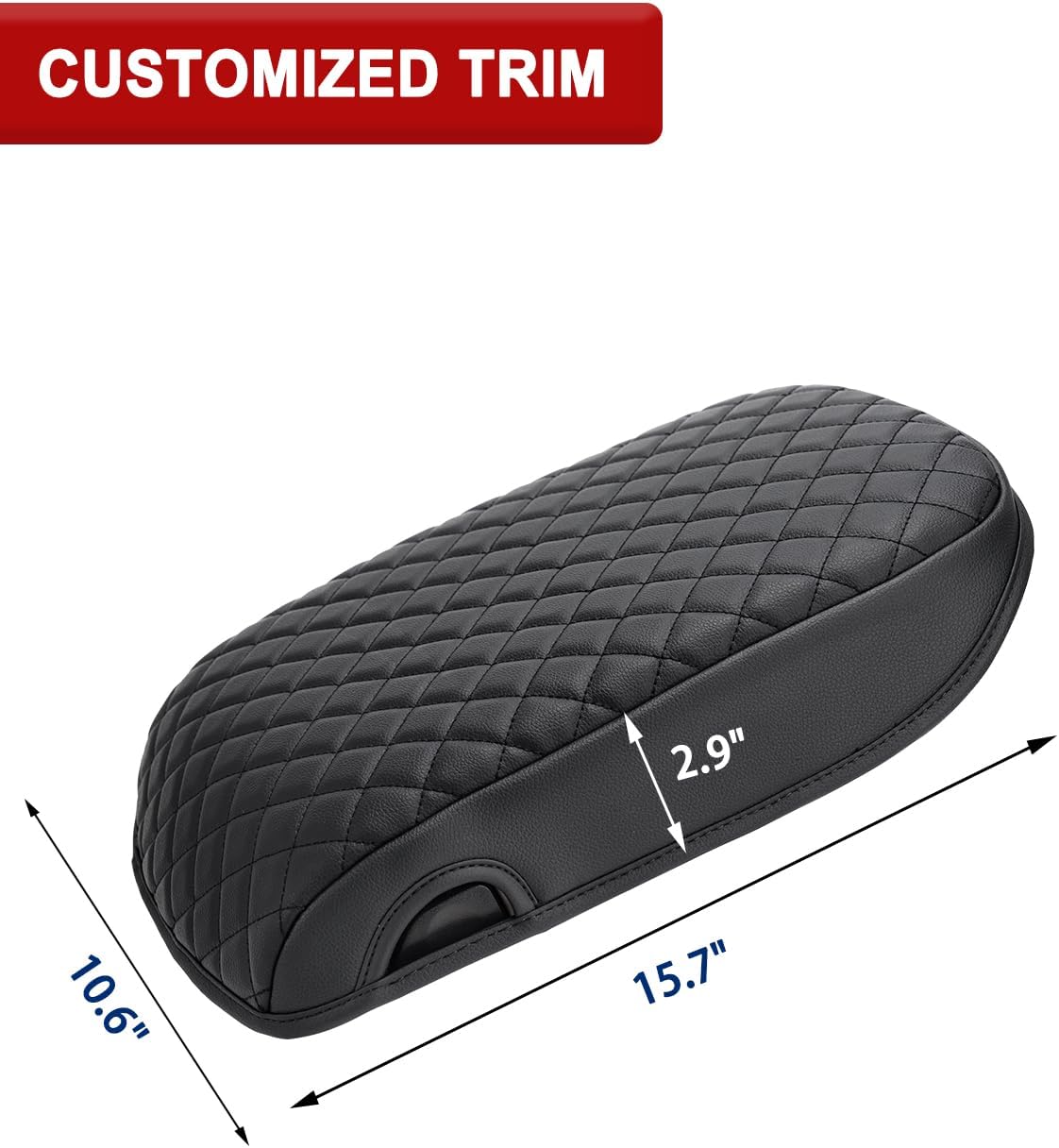 KBH Center Console Armrest Cover for 2003-2006 Chevrolet Chevy Silverado, Tahoe, Suburban, Avalanche & GMC Sierra, Yukon, Bucket Seat Only, Vinyl Leather, Arm Rest Cushion Protector, Black
