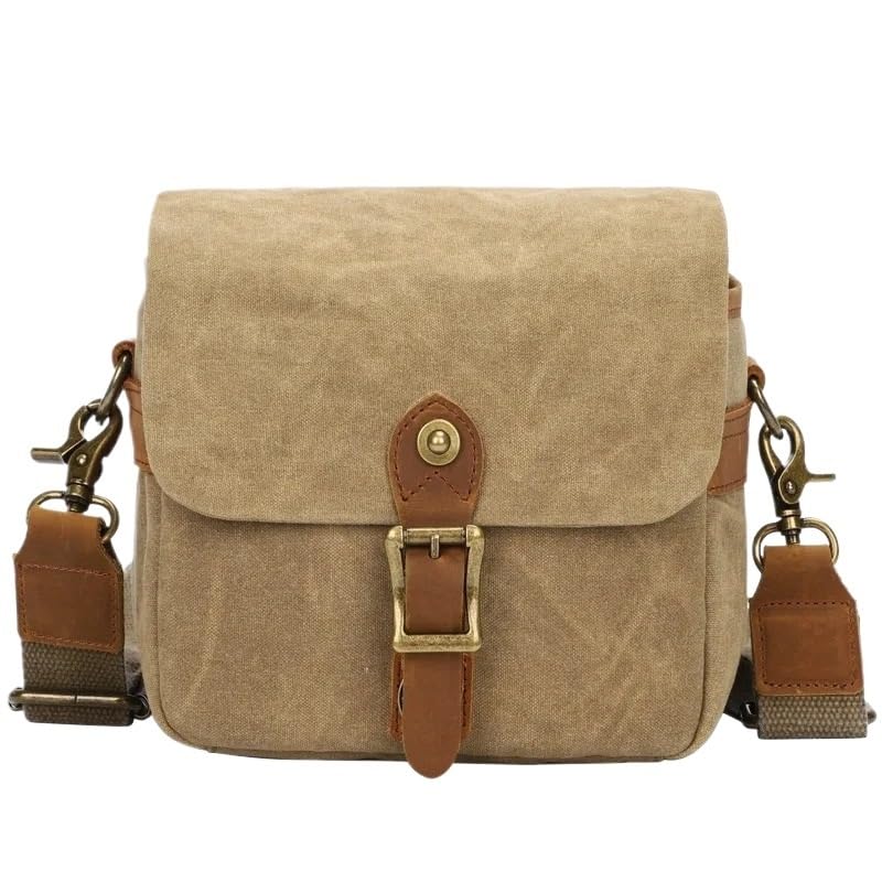 Borsa Reflex Borsa for fotocamera reflex in tela Micro Single Messenger Bags Zaini for fotografia a spalla impermeabili e resistenti all'usura(Khaki)