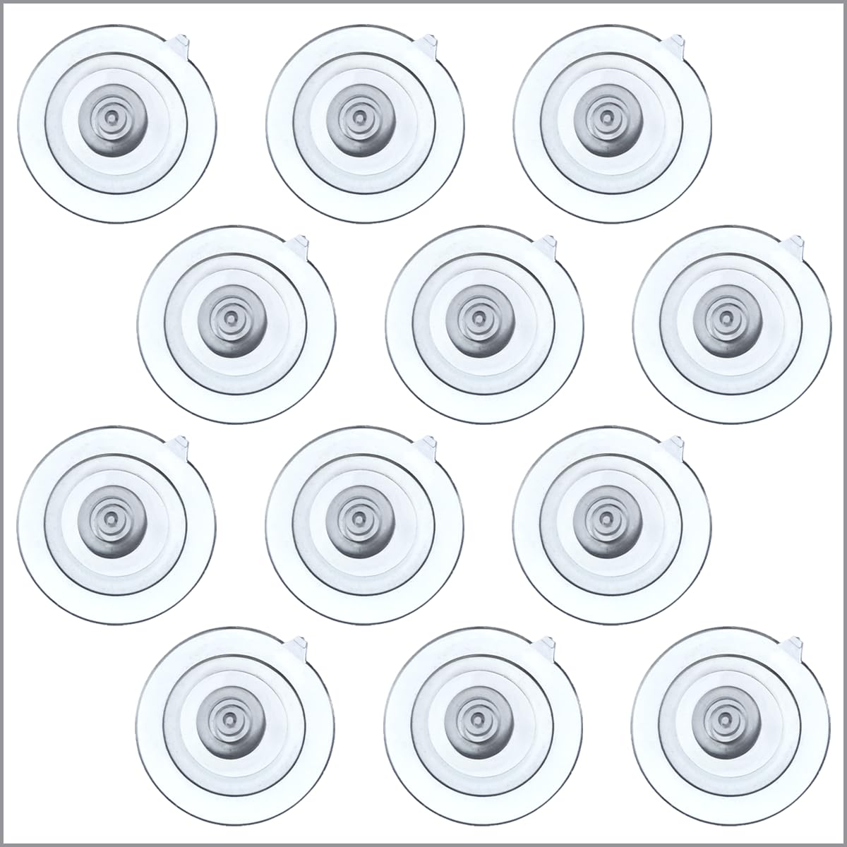 Photo 1 of Clip Strip 12 Pack Suction Cups, Heavy Duty Super Sucker Suction Cup Without Hook, 1.75" Diameter, 4 pounds Downward Weighted Rate, Display Signage in Retail, Ideal for Home, Office, & Retail Stores