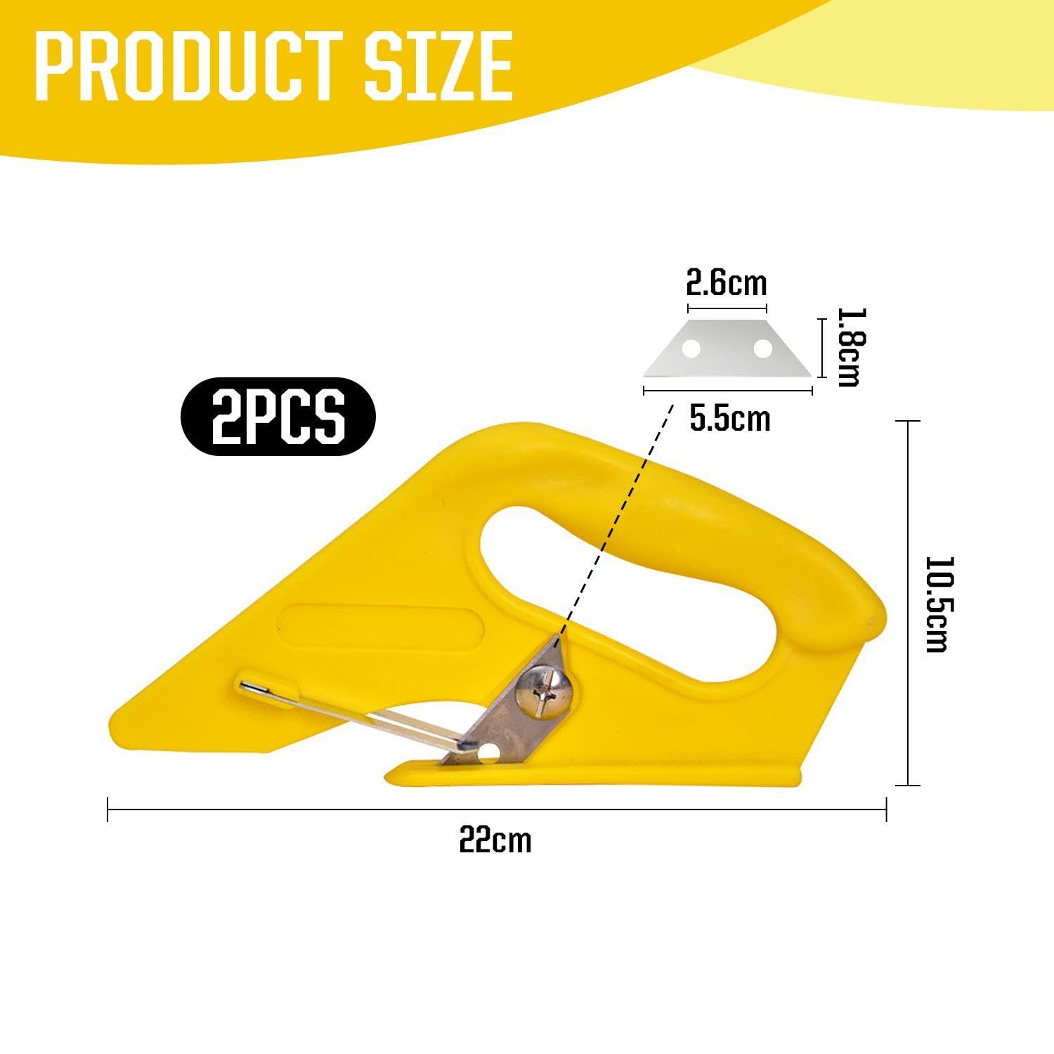 2 Pezzi Coltello Da Taglio Del Tappeto Giallo, Presa Creativa Versatile, Comoda Ergonomica, Freetta Ridotta, Taglio.