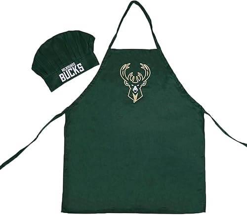 Pro Specialties Group Milwaukee Bucks Delantal y sombrero de chef, talla única, color del equipo