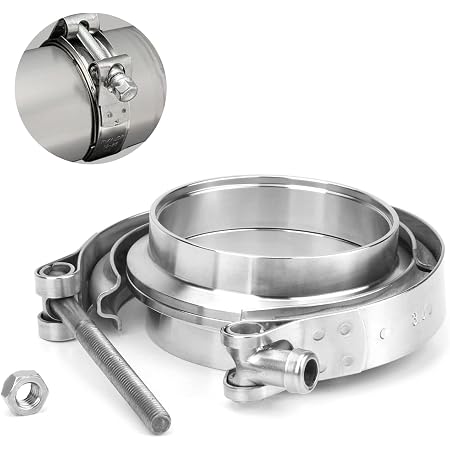 2pc 4.5'' inch Quick Release V-Band Clamp + 304 Stainless Male