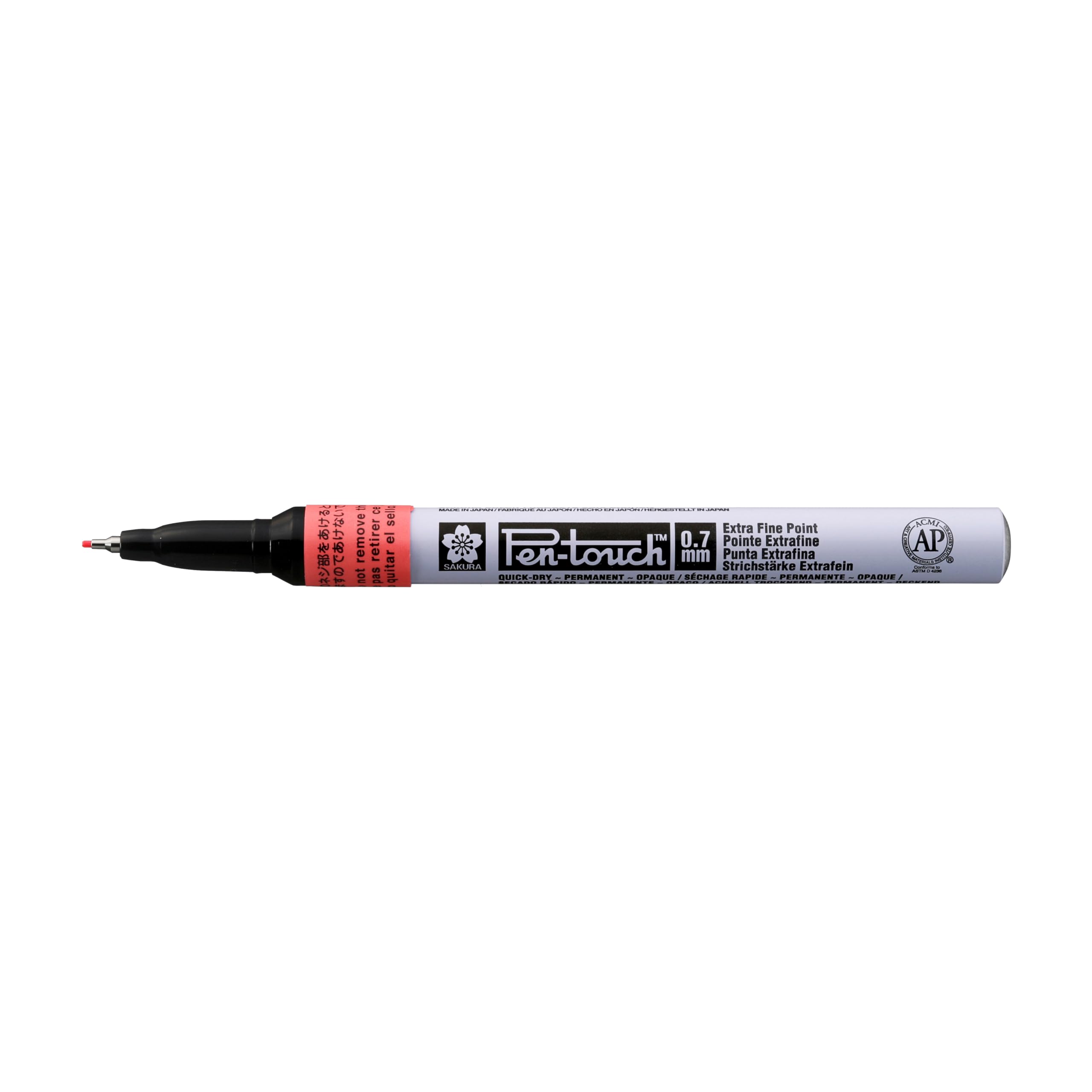 Sakura Fluo. Red Pen-Touch Extra Fine Marker - Fluorescent Red - 0.7 Mm Nib - Writes On Metal, Glass, Wood & More
