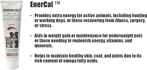 Miniatura 2 de Enercal Malt - Suplemento nutricional de alto contenido calórico en gel oral para perros y gatos, 4.25 onzas