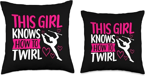 Miniatura 3 de Baton Twirling Apparel Baton Twirler Majorette Twirling Outfit Majorette Baton Twirler Throw Pillow, 18x18, Multicolor