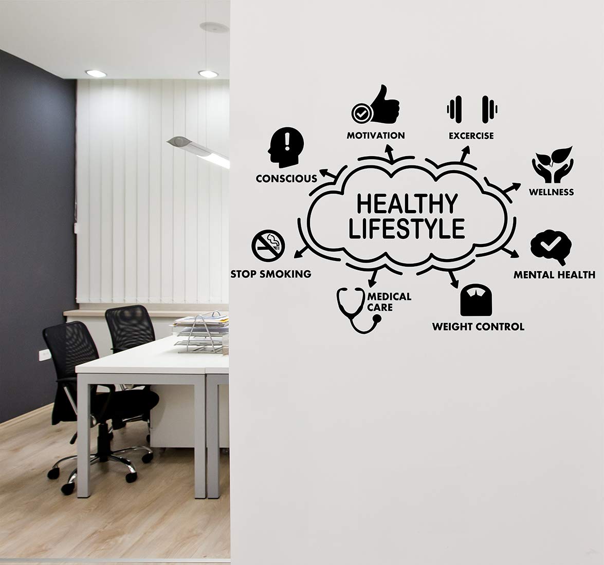 Wallstick Healthy Lifestyle wallstickers (Vinyl 80 cm x 60 cm) (B07H6HZ4NH) Amazon Price History, Amazon Price Tracker