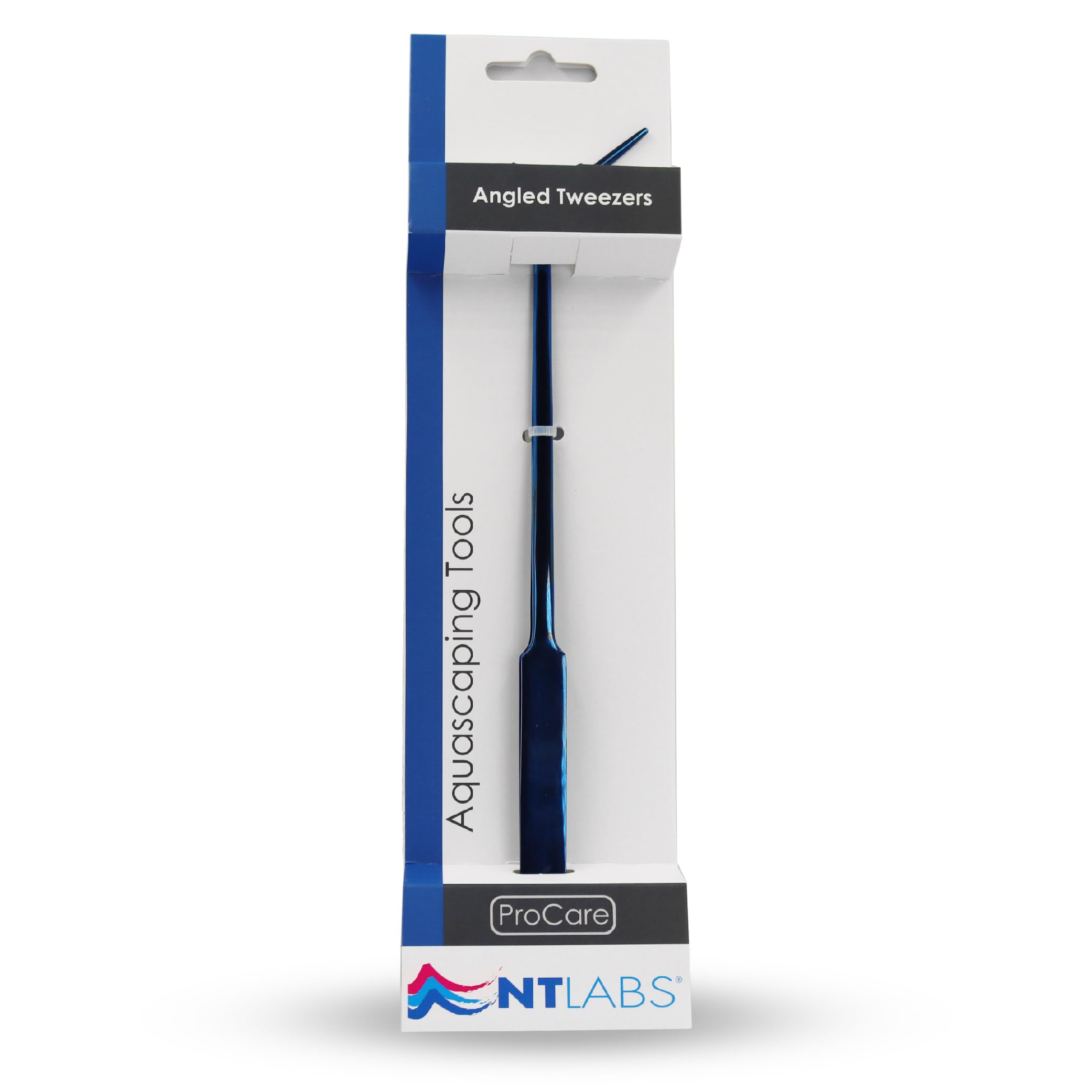 Nt Labs Blue Procare Angled Tweezers, Aquascaping Tools, Scape Tool, Premium Stainless Steel, Aquarium Angled Pincers.