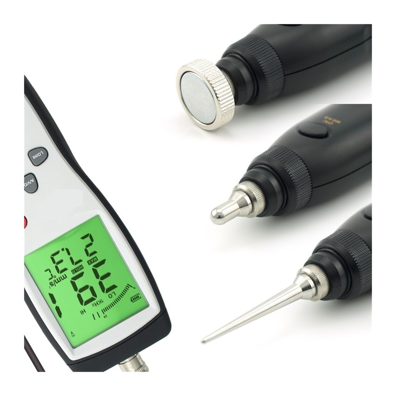 AS63B Digitales Vibrationsmessrät mit freistehender Sonde, 10 Hz ~ 1 kHz, 0,1~199,9 mt/s, Präzisions-Vibrationsmessrät