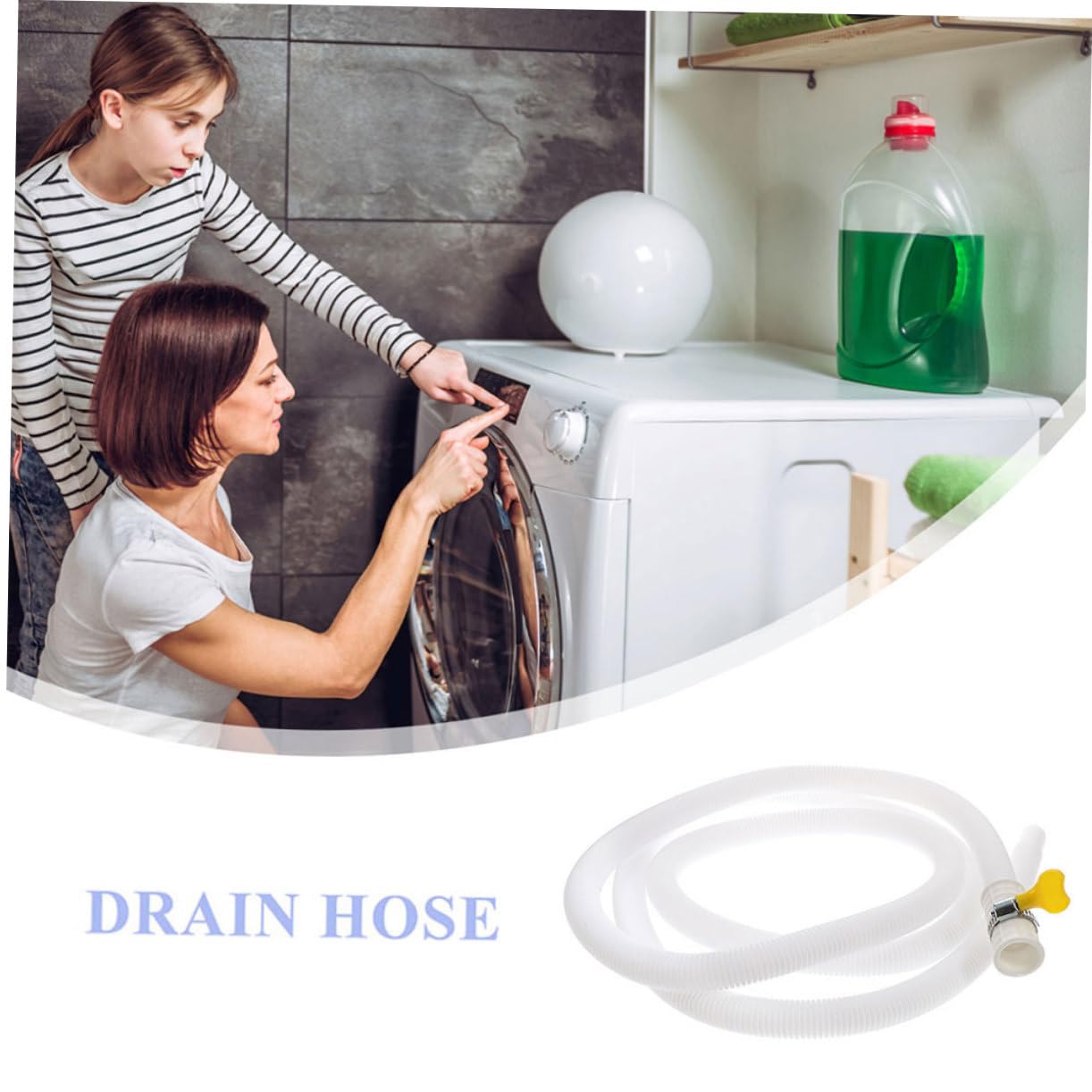 Homoyoyo Tubo Scarico Acqua Condizionatore Bianco in Pe con Fascetta in Acciaio Inossidabile per Installazione Facile e Fissaggio Sicuro Tubi per Unità Esterna Condizionata