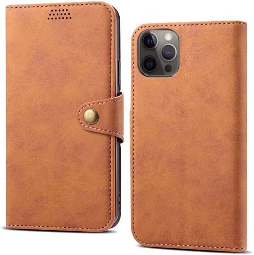 Imitation Leather Wallet Phone Case, Flip Shockproof Cover for Apple iPhone 12 Pro Max (2020) 6.7 Inch [Kickstand] [Card Holder] (Color : Grey)