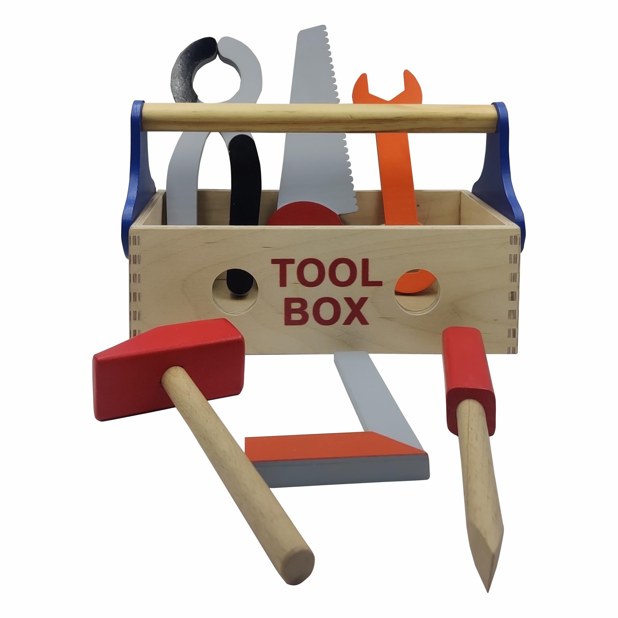 Tantrums Wooden Tool Kit Set with Tool Box | Pretend Play Portable Construction Tools Box Toys for Kids | 3+ Years