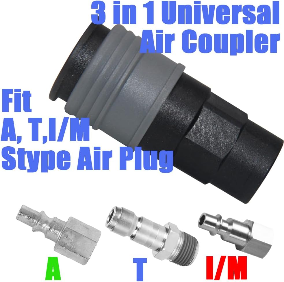 Heavy Duty 1/4" FNPT Air Fitting Industrial Coupler M-Style Quick Connect Fitting (5Pcs)