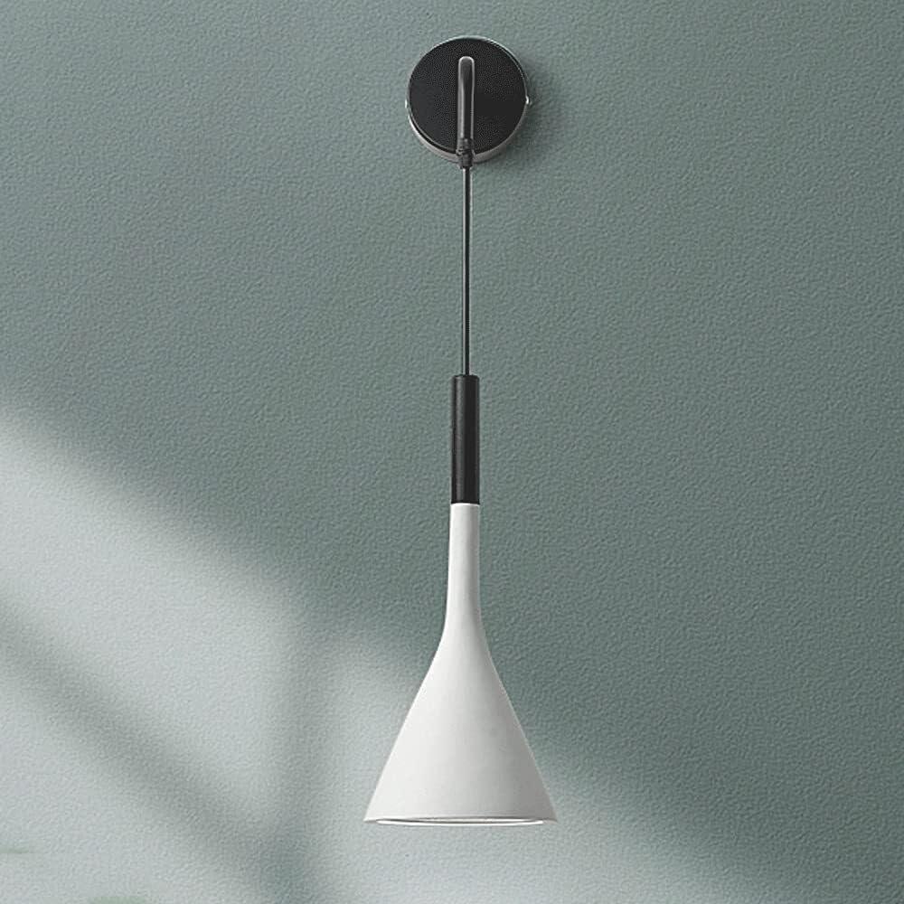 Nordycka regulowana lampa ścienna, lampa wisząca, lampa ścienna E27/E26, czarna, do sypialni, korytarza i pomieszczeń mieszkalnych (białe)