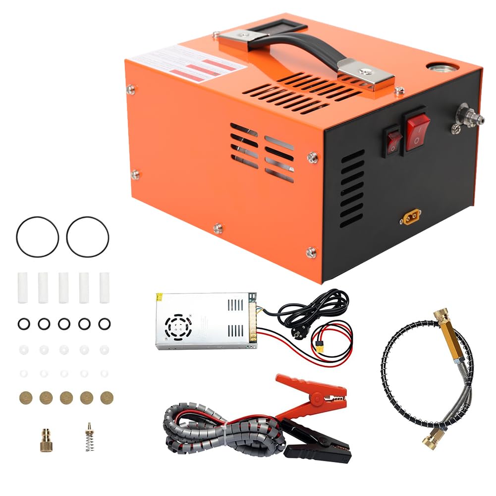 Compresor de aire PCP de alta presión de 300 W, compresor de aire portátil PCP de 30 MPa/300 Bar/4500 PSI, bomba de aire de alta presión, apagado manual, compresor, bomba de aire para botella