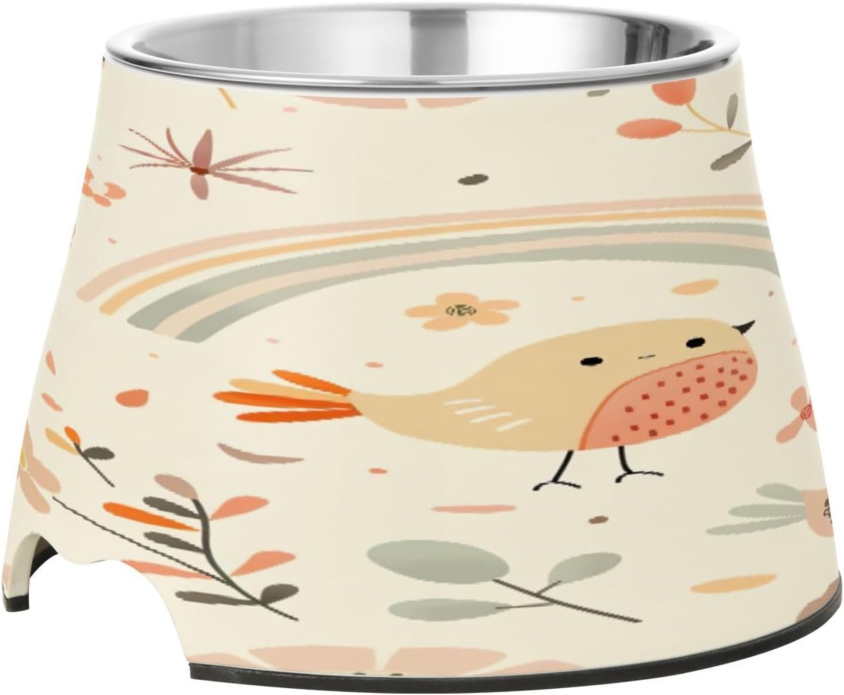 YETTASBIN Bird Rainbow Elevated Dog Bowls, Prevention of Vertebrae Disease Raised Dog & Cat Bowl Stand with Removable Stainless Steel Bowls, Non-Slip Spill-Proof Pet Food & Water Bowl Dish