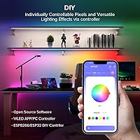 Vista 4 de SEZO WS2812B Tira de luz LED 16.4FT 30PixelM 150LEDs DC5V Tira de LED direccionable individual SMD5050 RGB Color de ensueño Tira de luz LED