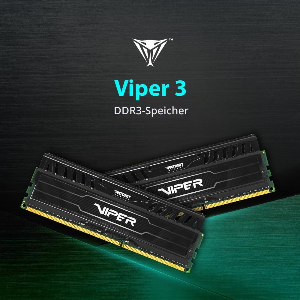Patriot Memory Viper 3 PV316G160C9K Black Mamba Arbeitsspeicher 16GB (1600MHz, CL9, 2X 8GB) DDR3-RAM Kit