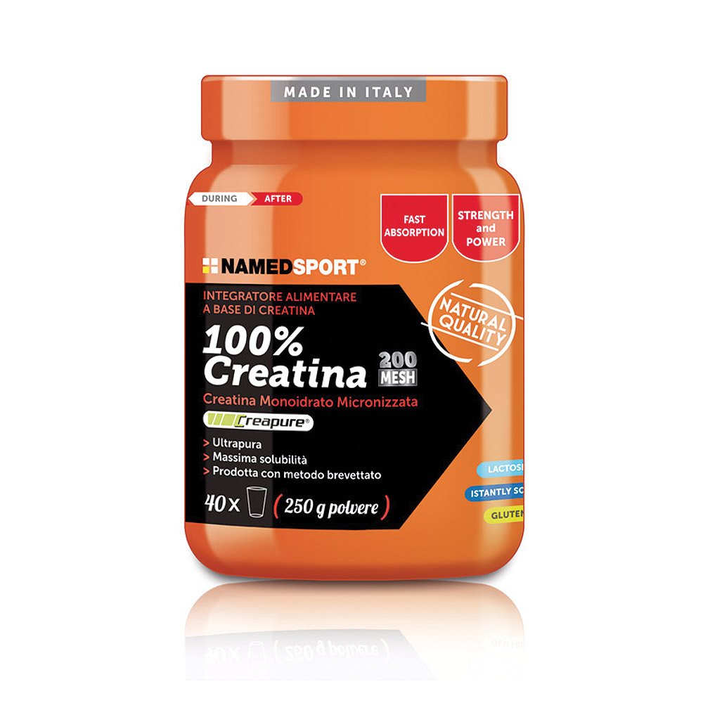 Named Complemento alimenticio a base de creatina monohidrato micronizada, 100% creatina – 250 g