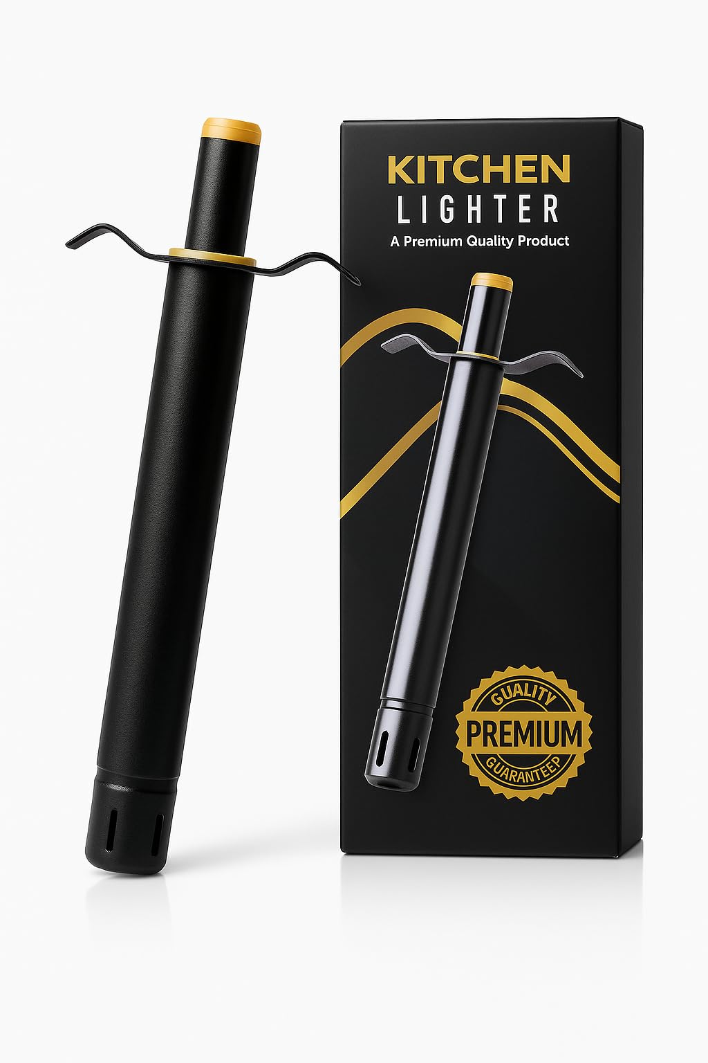 Kmils Long Lasting Manual Kitchen Lighter | Spark Ignition Lighter for Gas Stove & Burner for Home, Restaurant and Outdoor Use - Regular Size Handle with Grip Guard