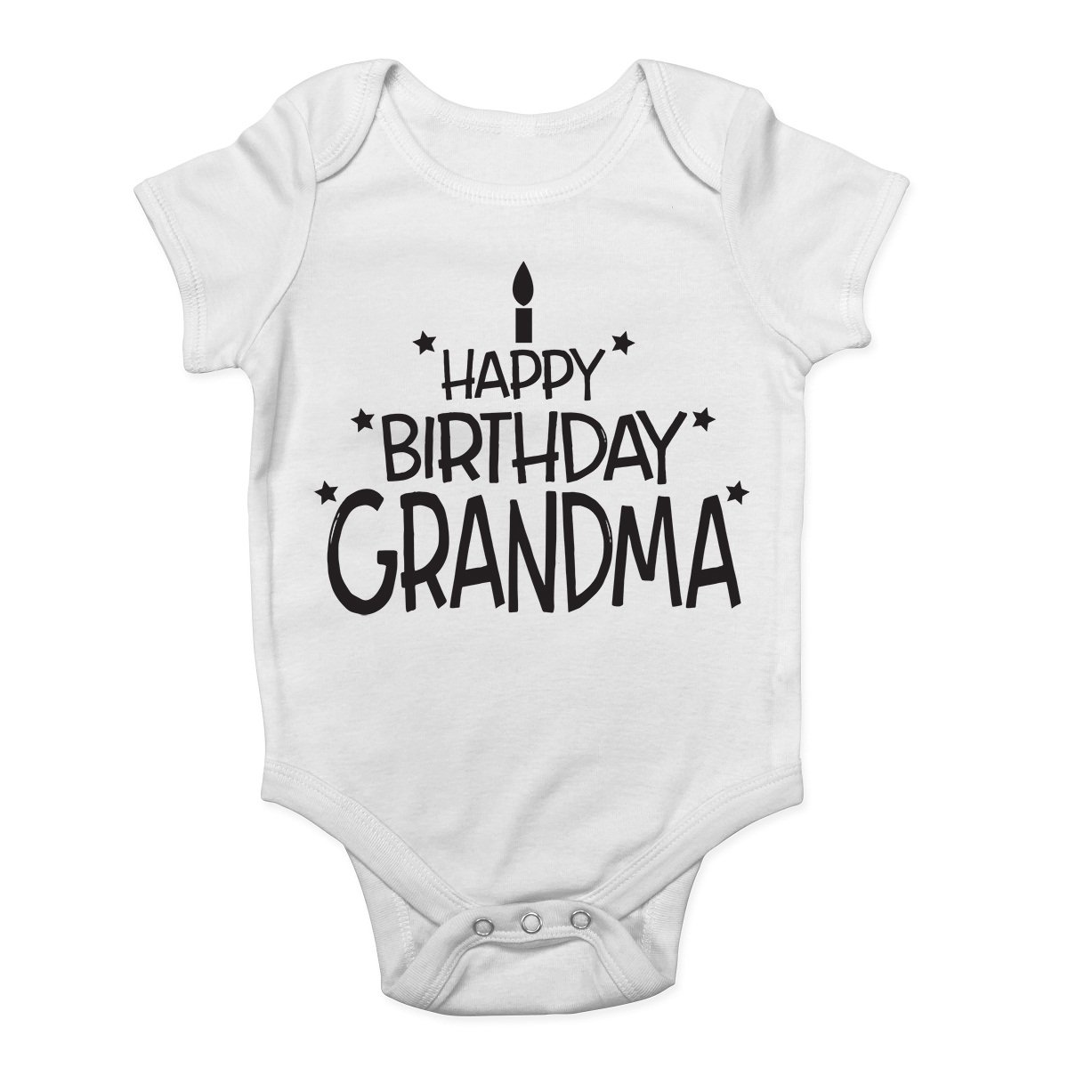 Happy Birthday Grandma Cute Boys and Girls Baby Vest Bodysuit White
