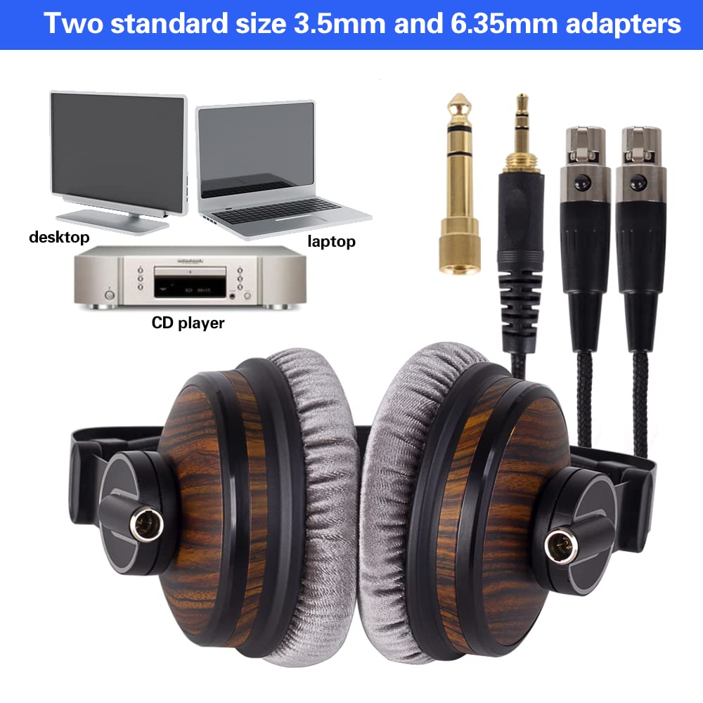 Casque Hi-FI pour Studio de Musique – Unité de Pilotes de 50 mm et Prise Jack 3,5 mm/6,35 mm, Casque Filaire pour Musique, mixage DJ, Enregistrement Audiophile et AMP par Ordinateur
