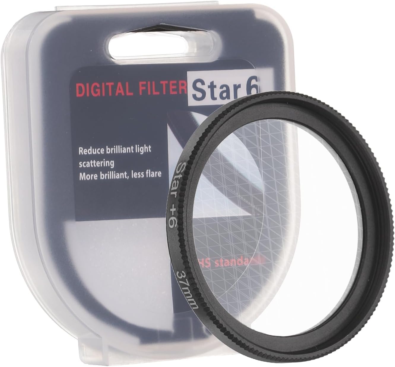 PATIKIL 37mm Star Filter, 8 Points Starburst Len Filter Variable Twinkle Effect Ultra Slim Optical Lens for Nikon and Other DSLR Cameras Holiday, Black
