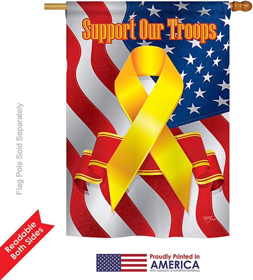 Breeze Decor Support Our Troops Large Flag 28"x 40"