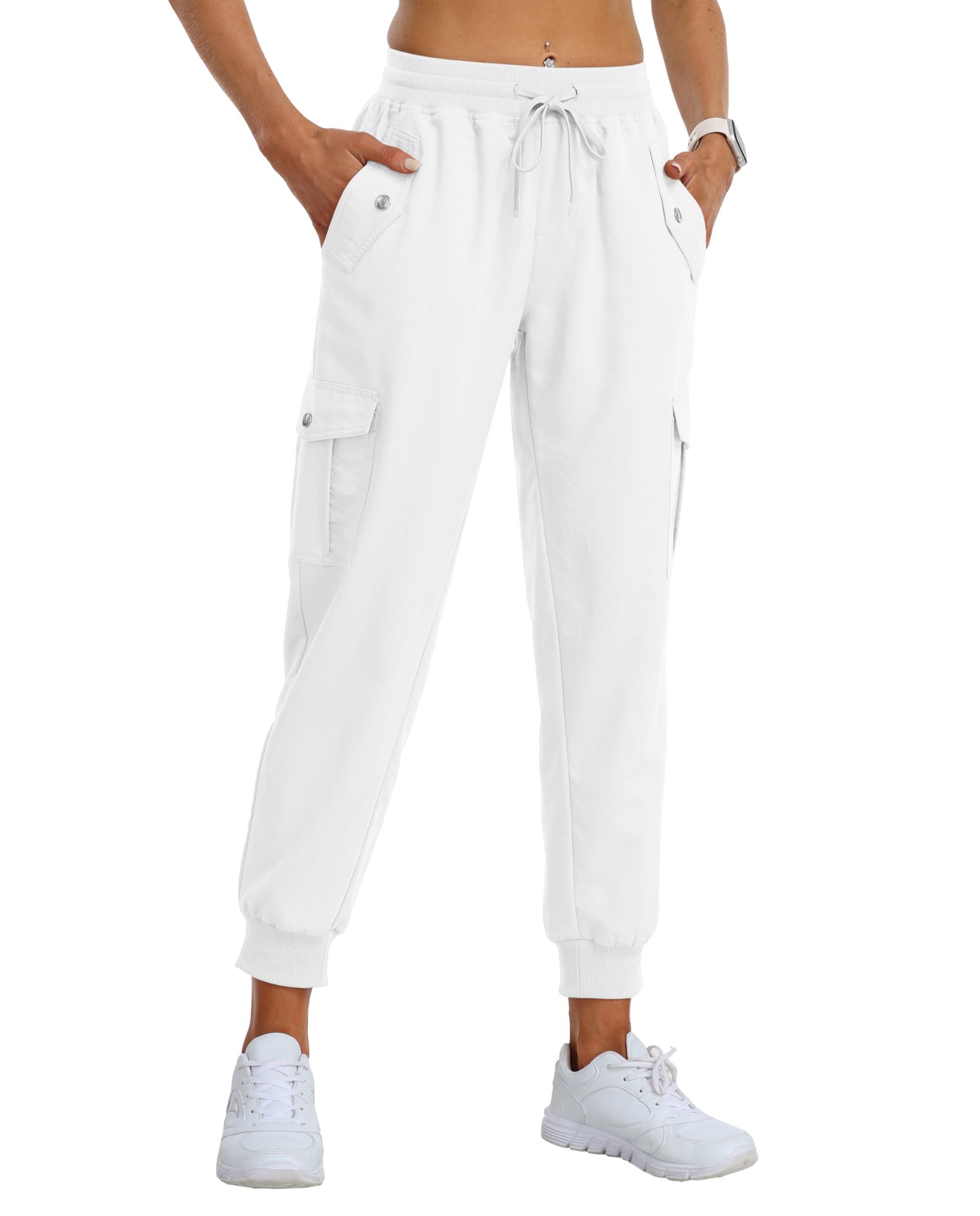 JINSHI Pantalon de Randonnée Femme Cargo Jogging Pantalon Léger Respirant Pantalon Sport Extérieur Trekking avec Multi-Poches