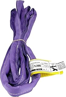 USA Made VR1 X 6' Purple Slings 4'-12' Lengths in Listing, Double PLY Cover Endless Round Poly Lifting Slings, 2,600 lbs Vertical, 2,080 lbs Choker, 5,200 lbs Basket (USA Polyester