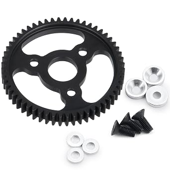 Steel Gears 0.8 Mod 32P 50T 54T 55T 56T Spur Gear for Arrma 1/10 Tra-xxas Slash 4x4 Granite Senton Typhon Blx 3S 4S 2wd 56T