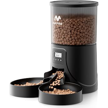 IMIPAW Automatic Cat Feeder 2 Bowls - Cat Food Automatic with One Button